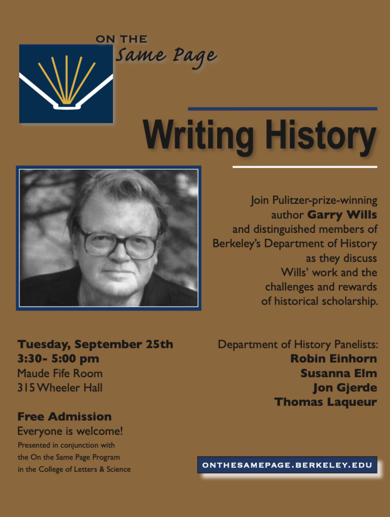 Poster for Writing History event