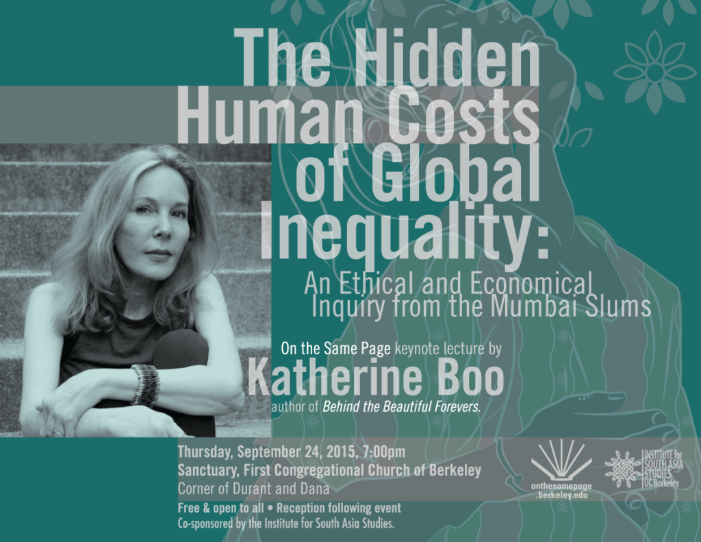 Poster for Katherine Boo keynote