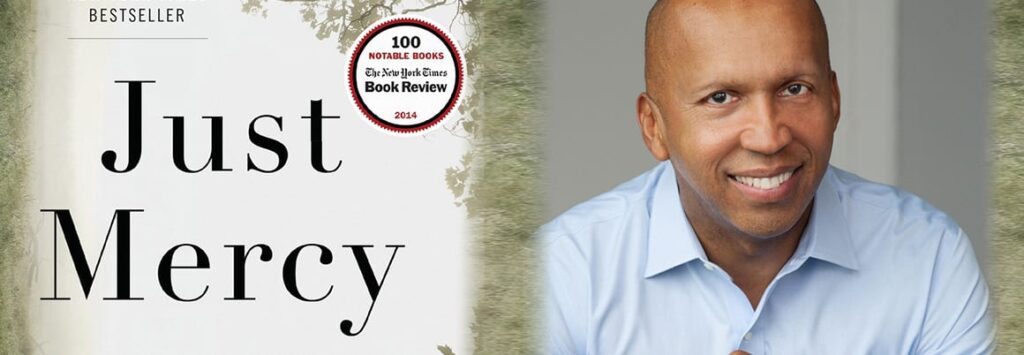 Just Mercy book cover and Bryan Stevenson