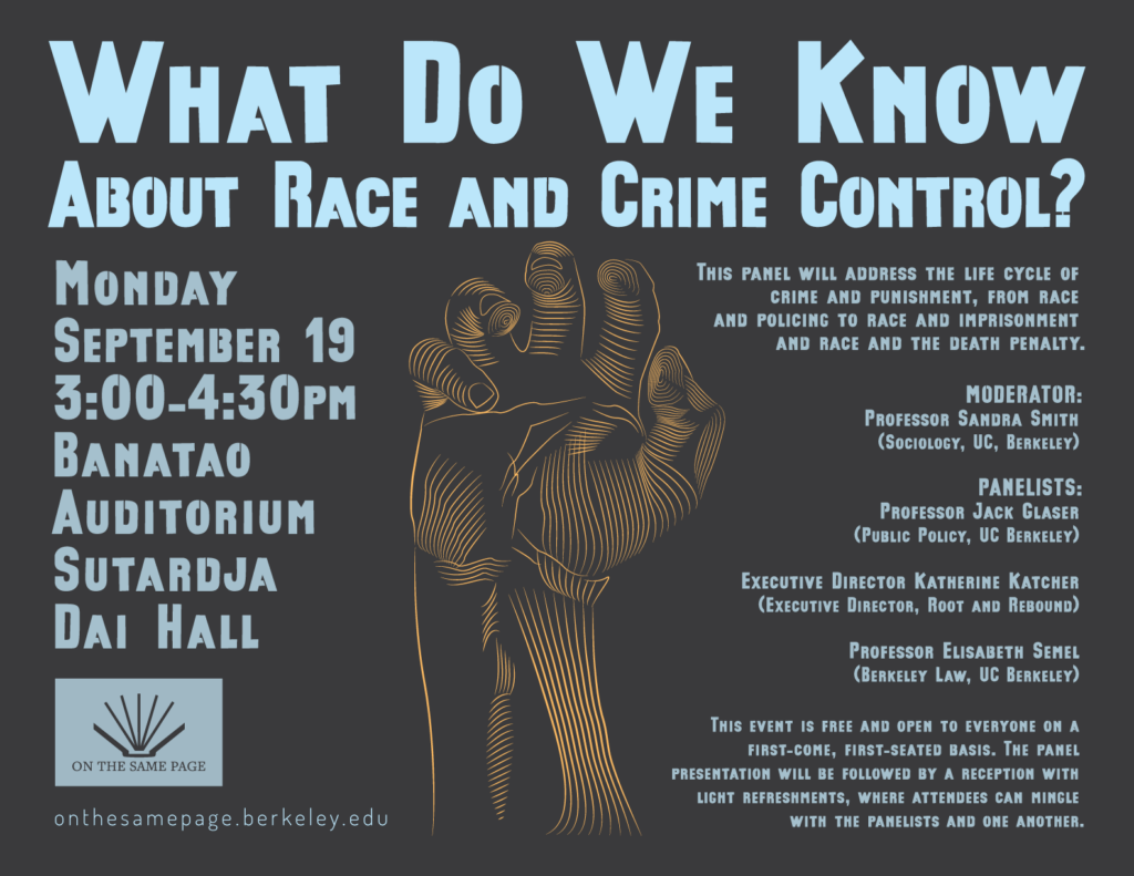 Poster for What Do We Know about Race and Crime Control event
